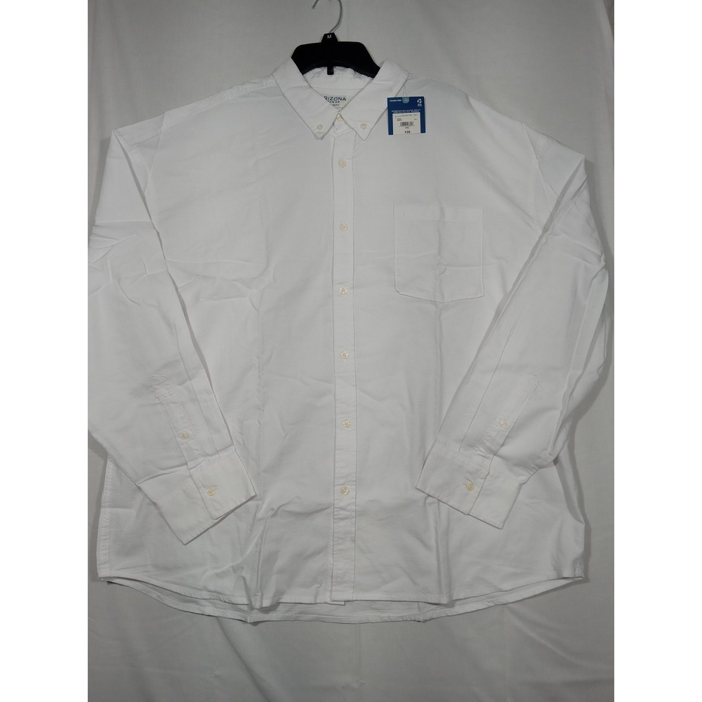 Arizona Jean Co Mens White Oxford Button Down Dress Shirt XXL